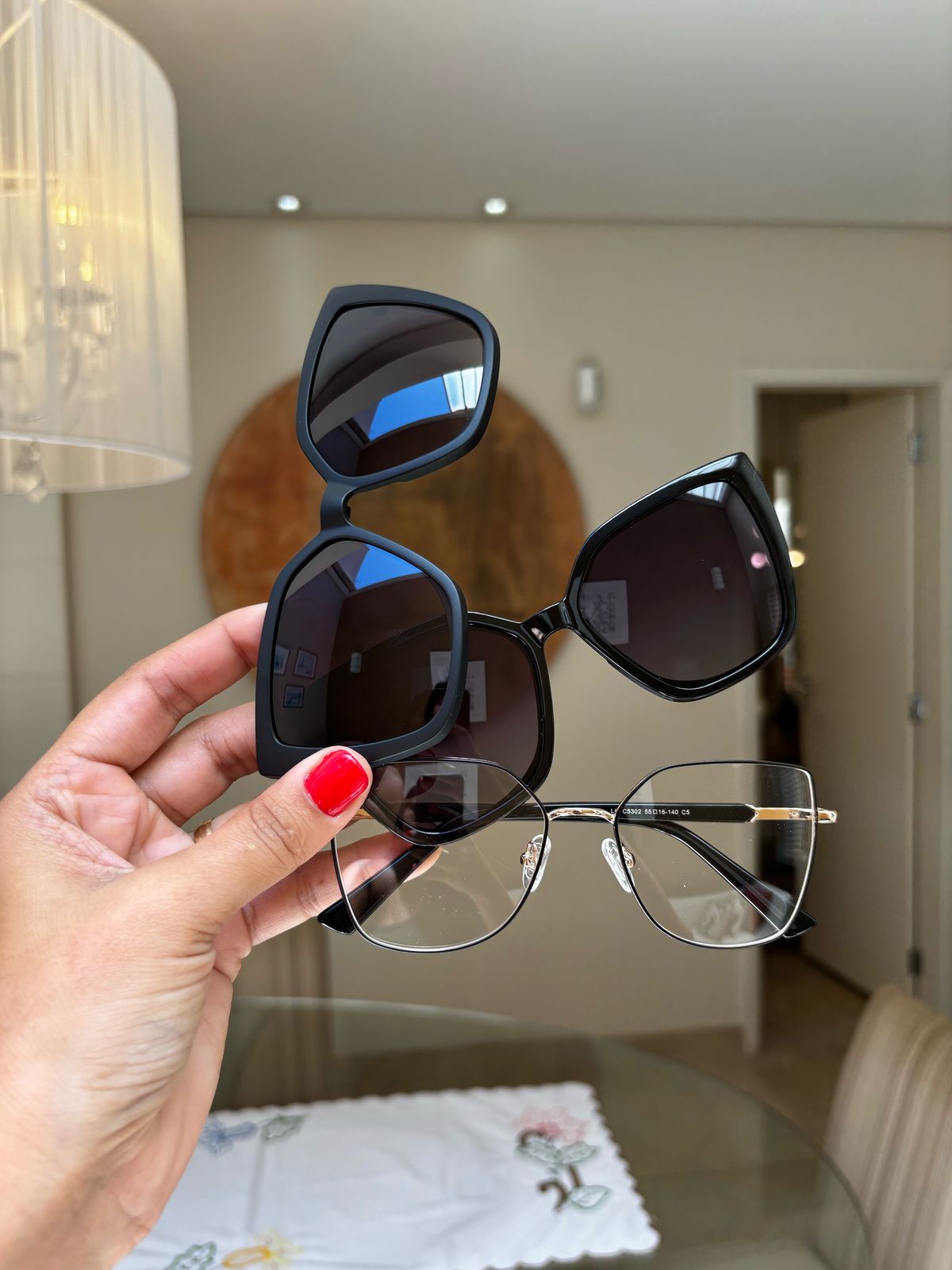 Óculos Camila - 3 em 1 - Preto