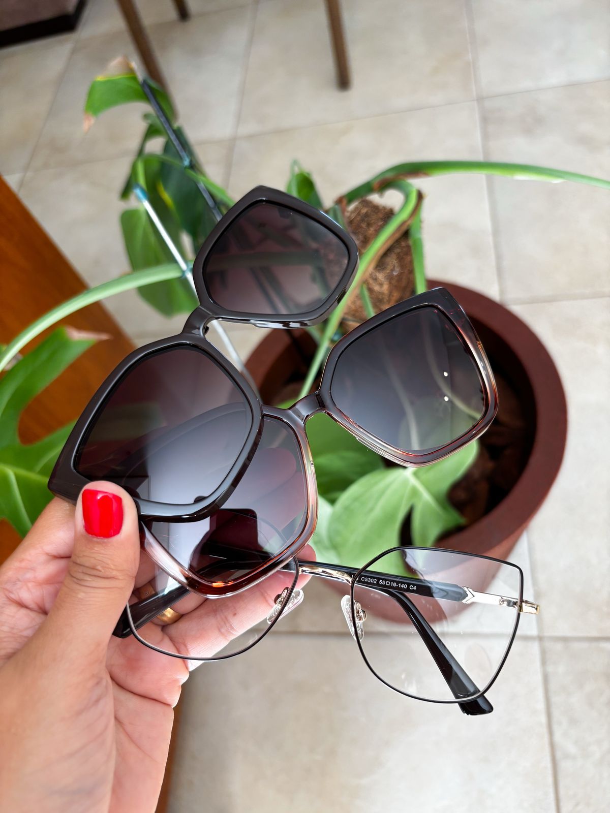 Óculos Camila - 3 em 1 - Marrom